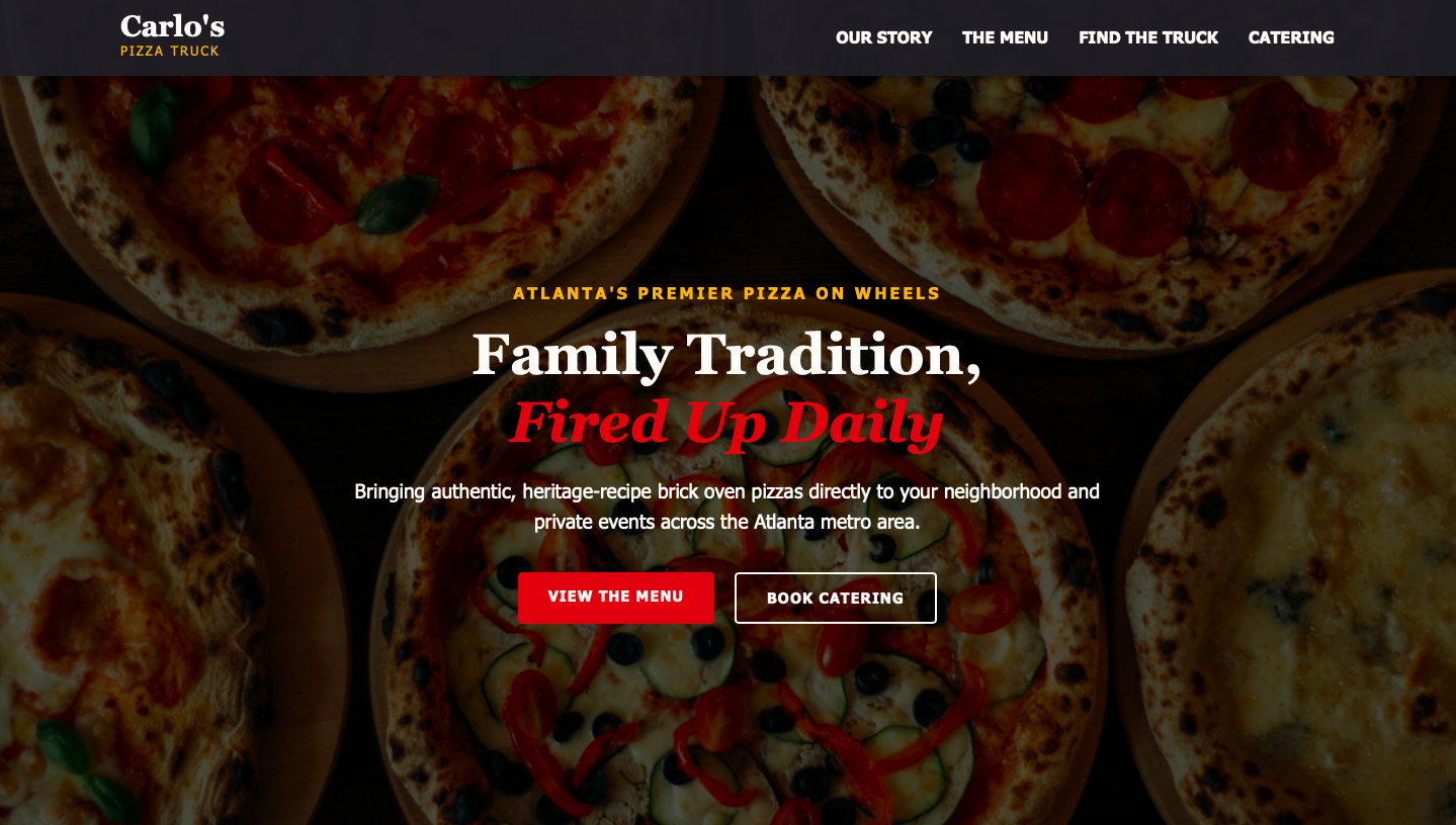 Carlo's Pizza web design Jolly Tech's portfolio image